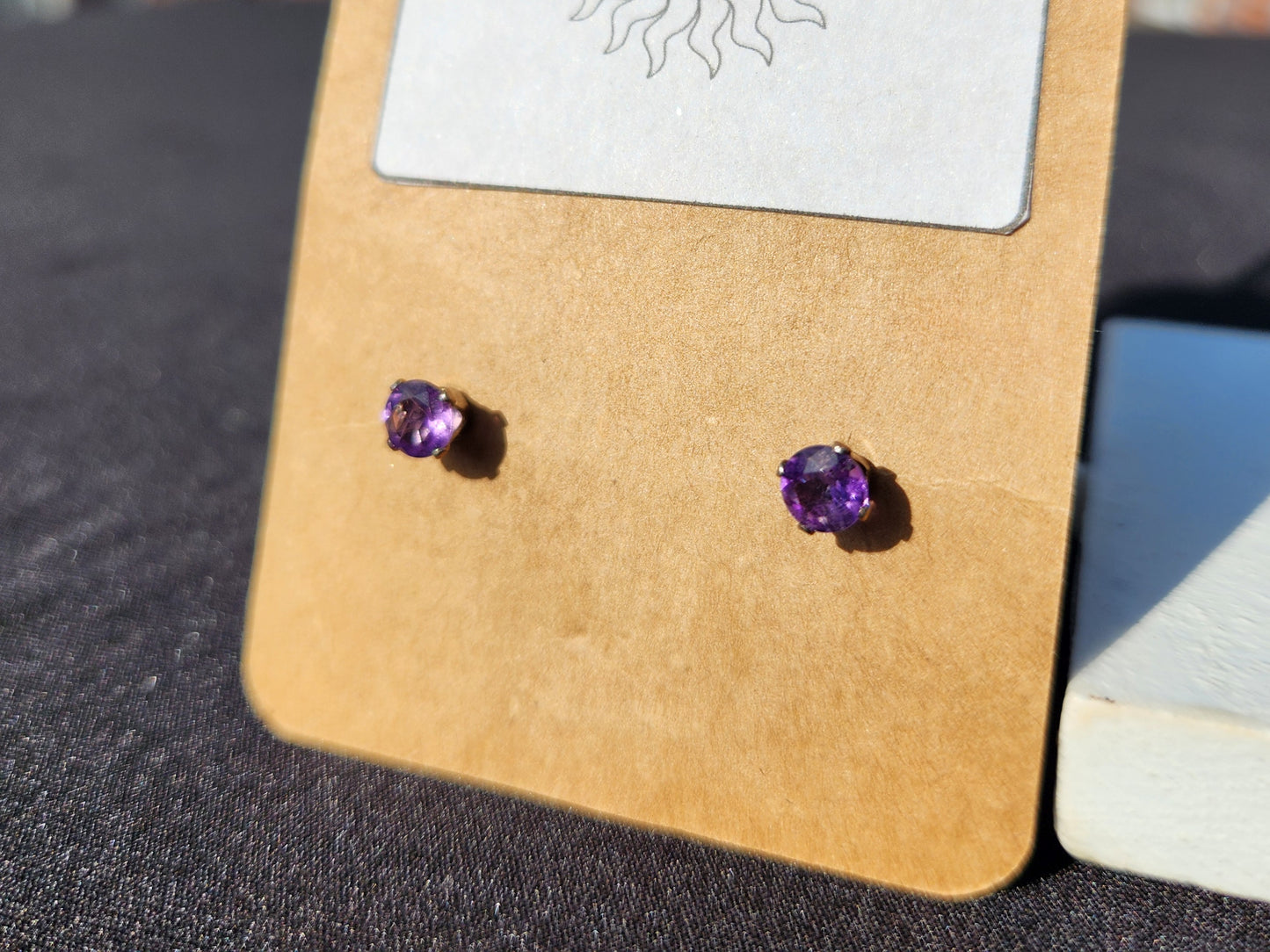 amethyst studs 925 sterling silver earrings