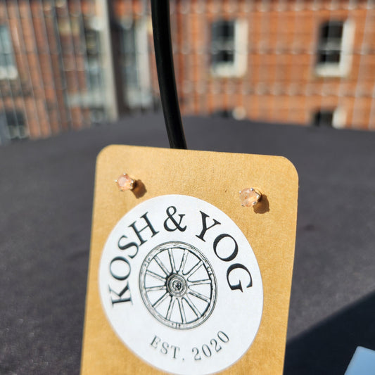 sunstone studs 925 sterling silver earrings