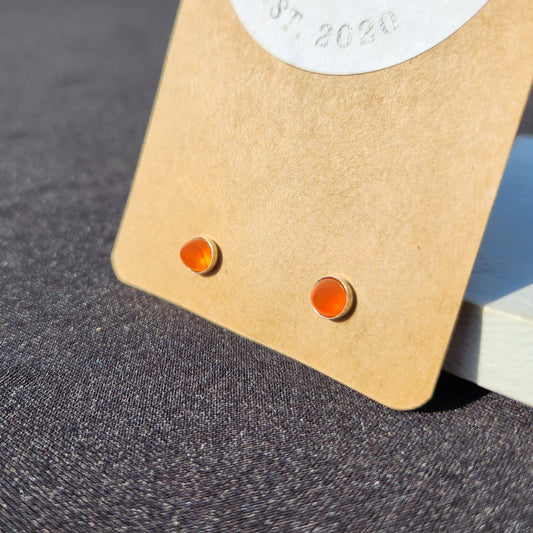 carnelian studs 925 sterling silver earrings