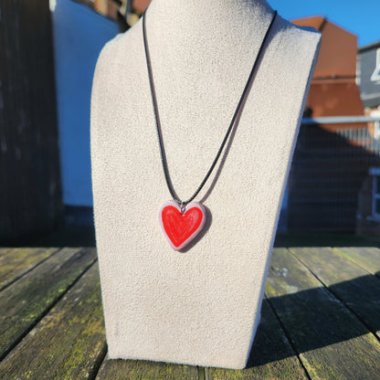 red pencil heart clay pendant necklace & sticker sheet [KOSH & YOG x AJAIBGHAR]
