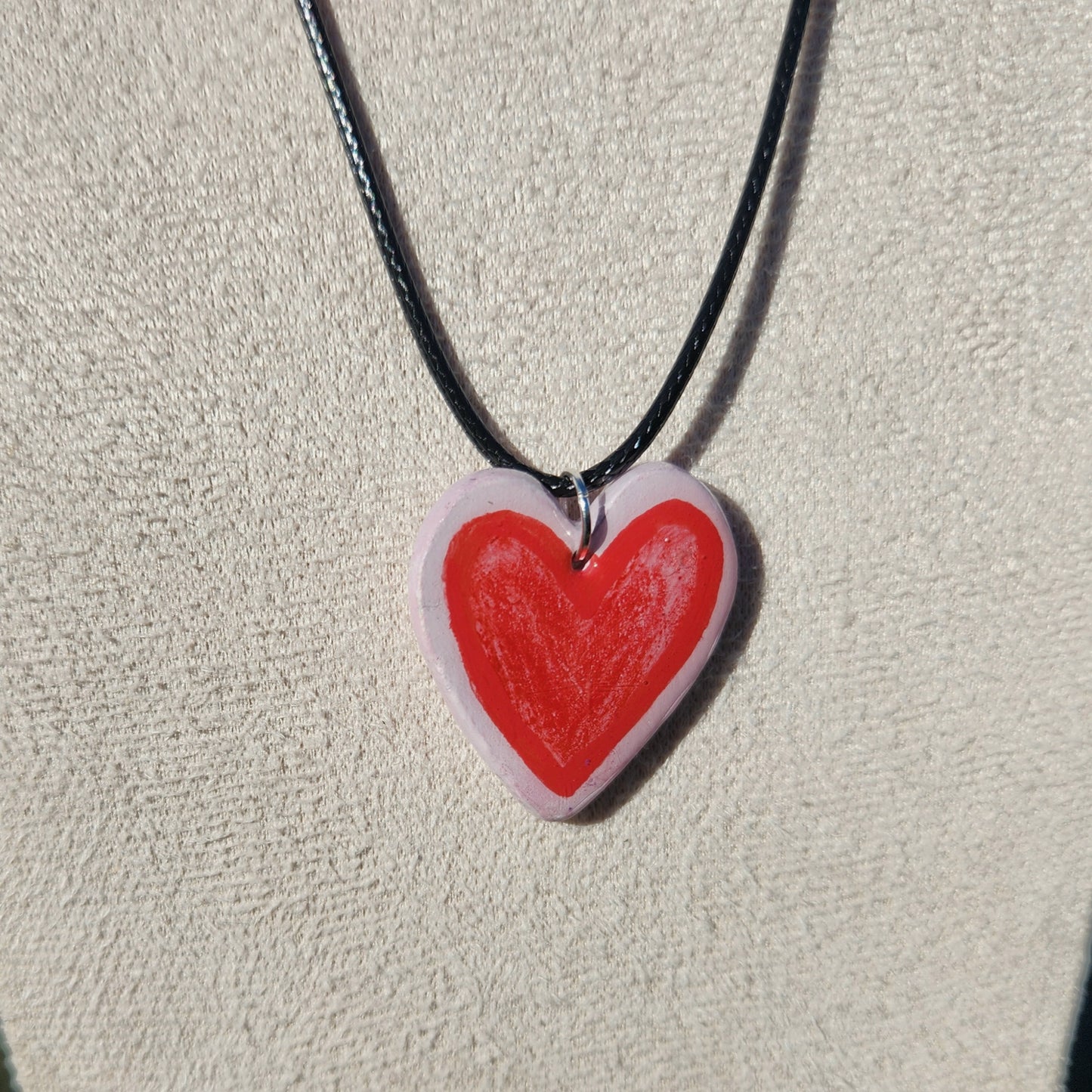 red pencil heart clay pendant necklace & sticker sheet [KOSH & YOG x AJAIBGHAR]